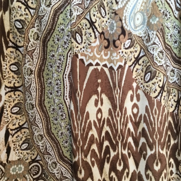 Chico’s Ladies Boho Style Pants Tan/Brown/ Cream/ Green/ Blue Size 1 (S 8-10) - Picture 3 of 6